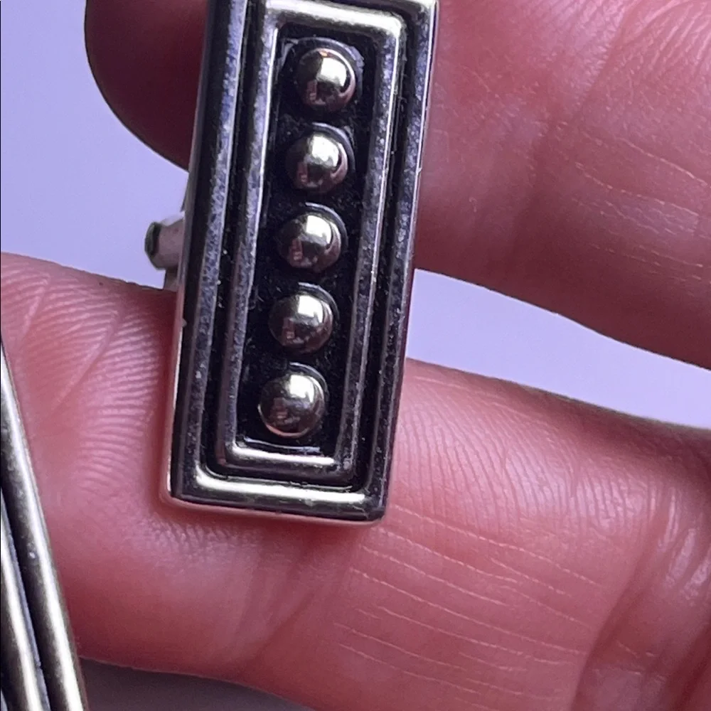 Vintage Swank mid century modernist silver tone cufflinks